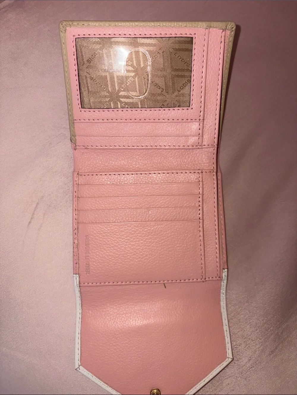 Lodis Colorblock Envelope Wallet in White, Pink & Tan